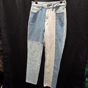 PacSun Patchwork Colorblock High Waist 90's style Mom Two Tone Jean Sz 24 (00)